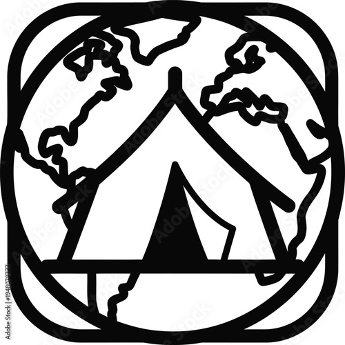 camping tent on earth