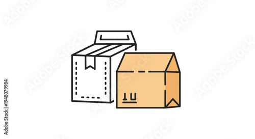 Cardboard Box Packaging Illustration.