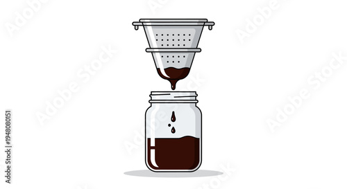 Coffee Pouring Into Jar.