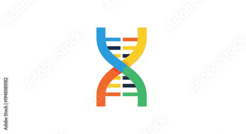 Colorful DNA Double Helix.