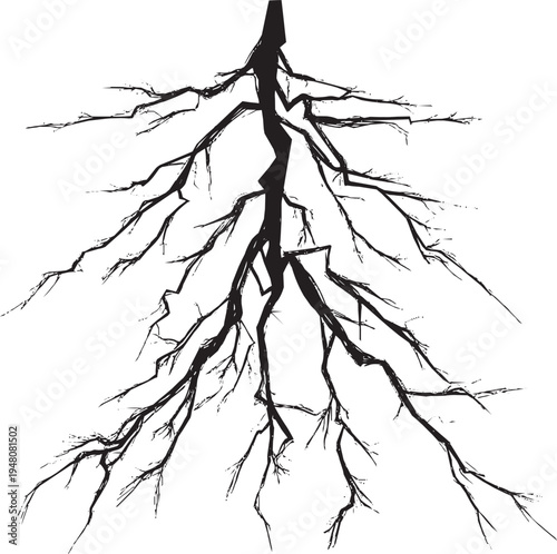 Complex realistic lightning storm web vector background.