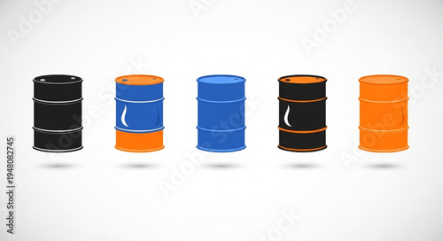 Colorful Oil Drums - A Collection of Industrial Storage Containers.