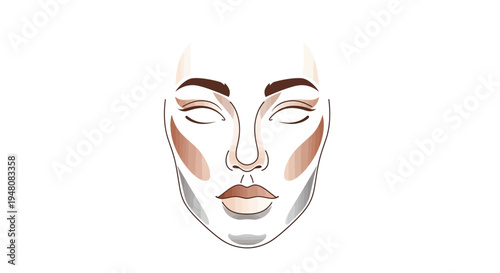 Face with Makeup Design.