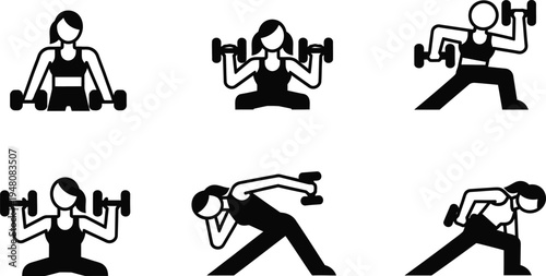 woman exercising with dumbbells