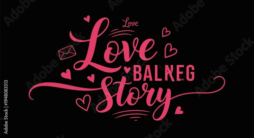 Love story design on black background