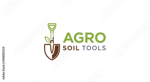 Agro soil tools shovel logo design.