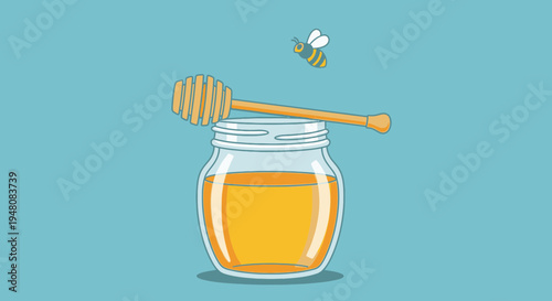 Honey in a glass jar 24.