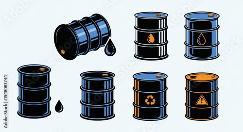 Oil Drums - A Collection of Industrial Storage Containers.