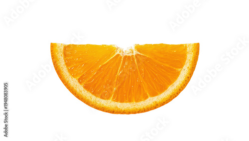 Photos Isolated fresh ripe orange slice, juicy citrus fruit segment, vibrant healthy vi
