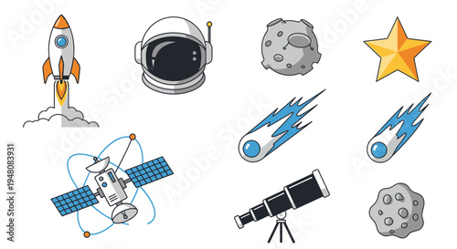 Space objects and astronomy equipment 5.