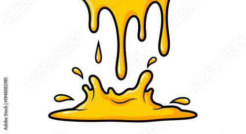 Yellow liquid splashing down.