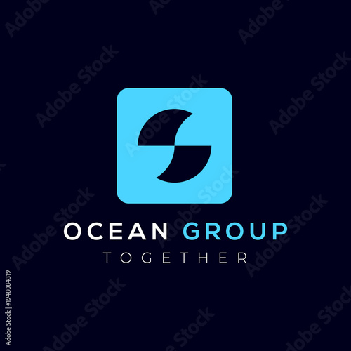Ocean business company modern logo design vector