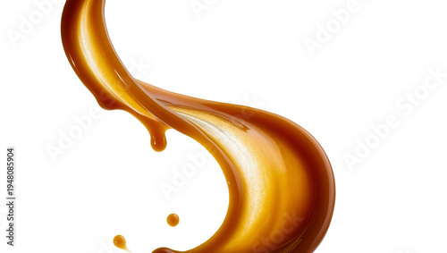 Photos Isolated vibrant golden sweet caramel liquid splash with dynamic pouring and dri