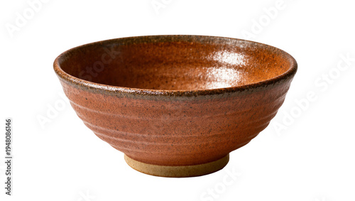 Foto Isolated beautiful handcrafted ceramic pottery bowl with rustic texture and natu