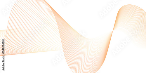 Flowing wave pattern gradient smooth curve shape isolated on transparent background. Technology , science lines flow and motion energy blend.