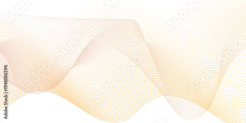 Flowing wave pattern gradient smooth curve shape isolated on transparent background. Technology , science lines flow and motion energy blend.
