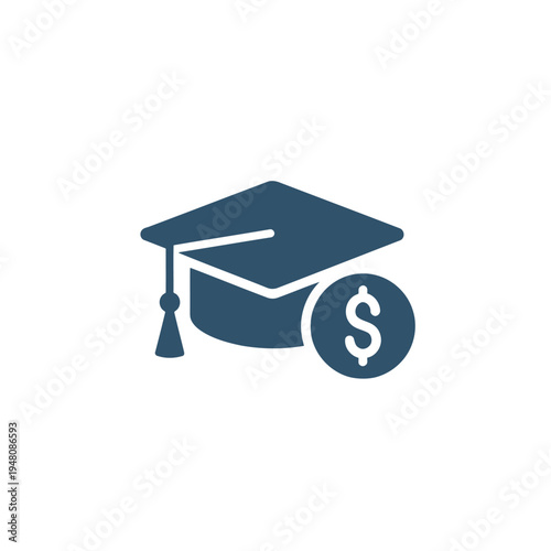 Minimalist Education Funding Icon Representing Scholarships and Student Loans