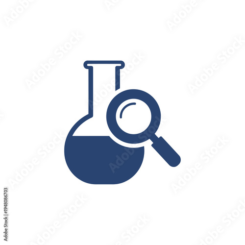 Minimalist Research Icon Representing Scientific Analysis
