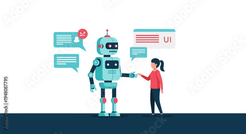 Human Interacting with Robot through User Interface.