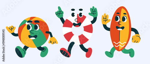 Happy Summer Vacation Character Set