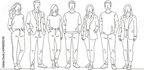 Silhouette Group in Casual and Semi-Formal Attire