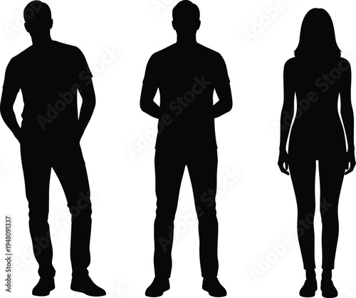 Silhouette of Three Standing Figures