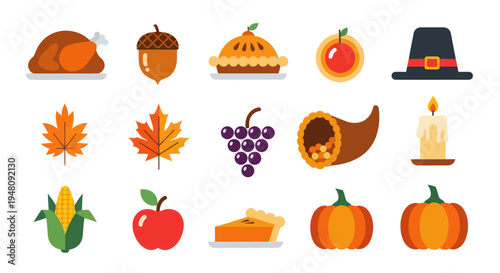 Photos Thanksgiving symbols food and autumn elements