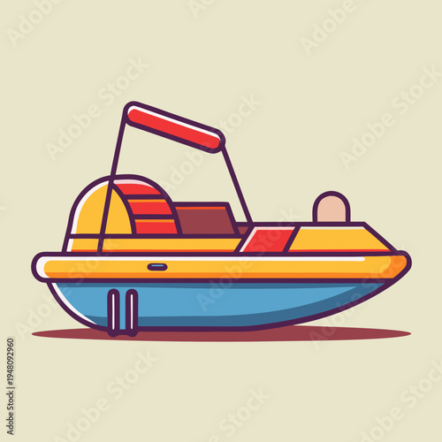Colorful Pedal Boat Illustration