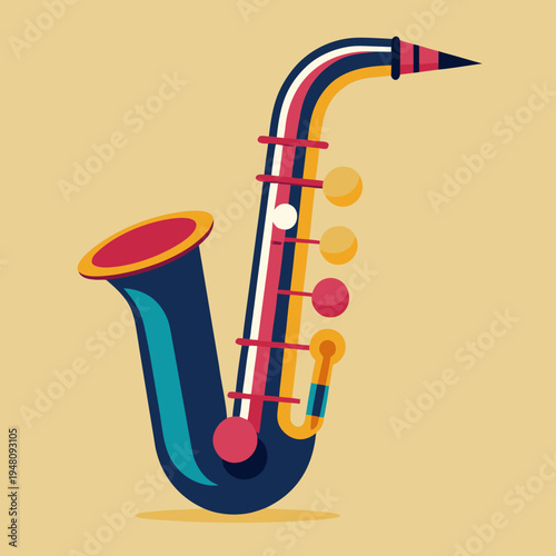 Colorful Sopranino Saxophone Illustration