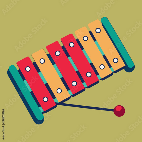 Colorful Toy Xylophone with Mallet Ready to Play