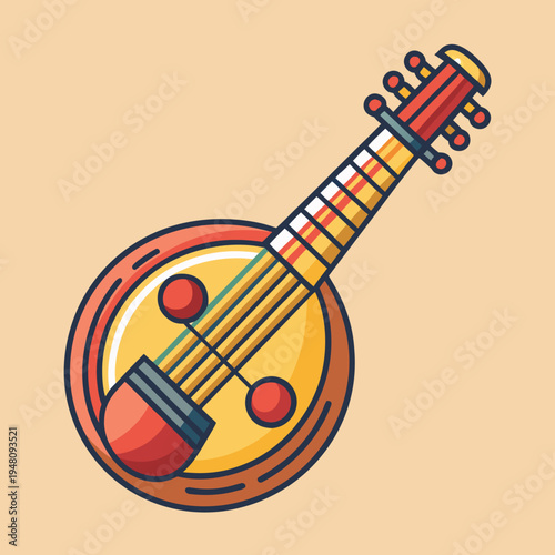 Domra: A Colorful Illustration of a Traditional String Instrument