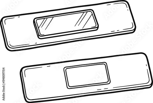 Medical adhesive bandage healthcare line art illustration vector