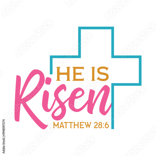 He is Risen Matthew 28:6 Svg