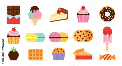 Assorted colorful desserts collection