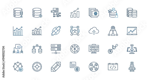 Data and database icons set