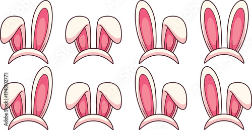 Ester vector illustration of pink bunny ears on white background