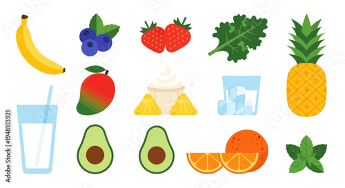 Healthy food assortment fruits and vegetables