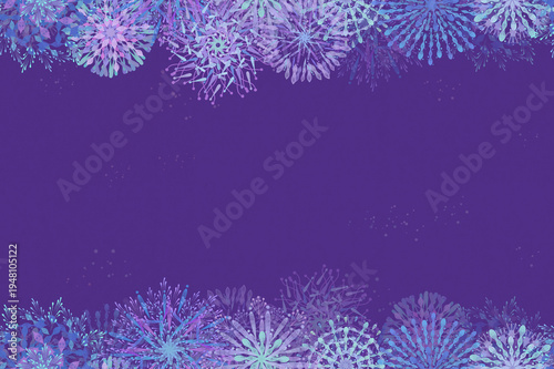 Watercolor fireworks frame background, summer festival banner template, Japanese fireworks illustration
