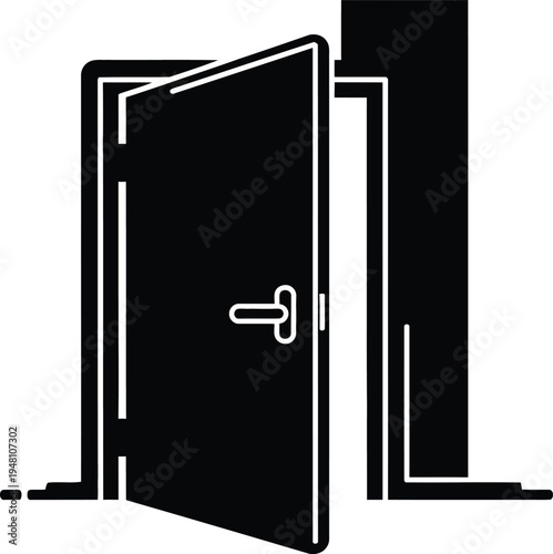 black door opening
