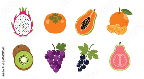 Colorful assortment of fresh fruits