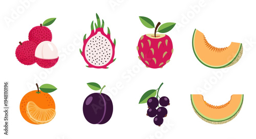 Colorful assortment of fresh fruits