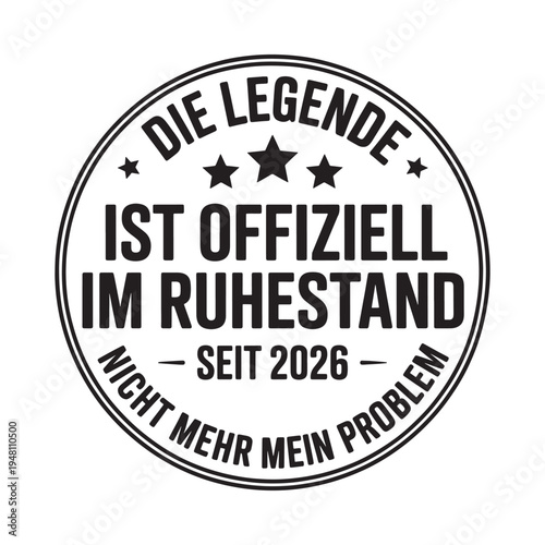 Black circular stamp declares a legend s retirement since 2026