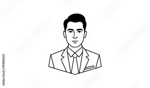 A minimalist vector illustration of a businessman in a suit