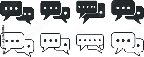 Chat bubble speech icons set conversation dialogue vector illustration flat design scalable graphic