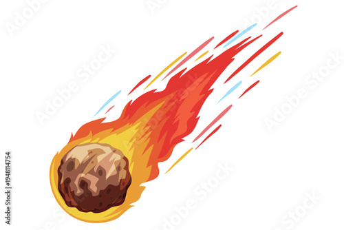 A large asteroid burns up in the atmosphere creating a bright streak