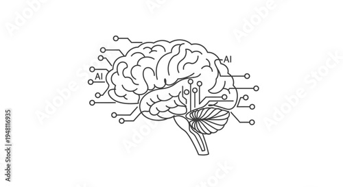 AI Brain Network Connection - Artificial Intelligence Concept