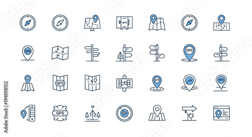 Navigation and directional icon set