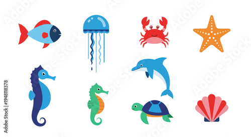 Ocean creatures illustration collection