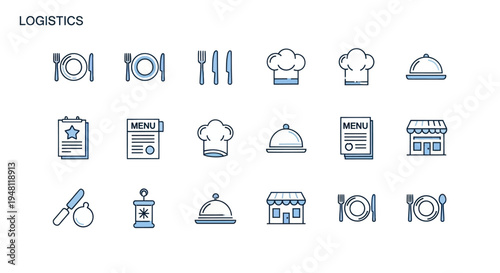 Restaurant icons food and drink symbols