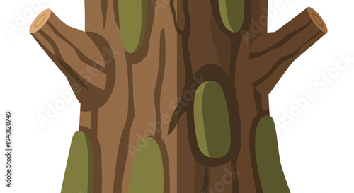 Tree Trunk Vector Illustration, Nature Graphic Design, for Ecology and Environment